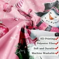 thumbnail image 6 of Pink Christmas Snowman Shower Curtain, Cute Winter Xmas Balls Wreath Bathroom Shower Curtains, Cute Winter Snowman New Year Holiday Decor Fabric Bath Curtain with Hooks, 70X72IN, 6 of 6