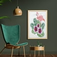 thumbnail image 2 of Hibiscus Wall Art with Frame, Flamingo over Exotic Multicolored Petals, Printed Fabric Poster for Bathroom Living Room, 23" x 35", White Multicolor, by Ambesonne, 2 of 2