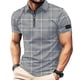 thumbnail image 2 of Ceisia Men's Polo Shirt | Slim Fit Short Sleeve Houndstooth Grid Polo | Stretch Breathable Zipper Placket (Sleeve Label) Gift, 2 of 8