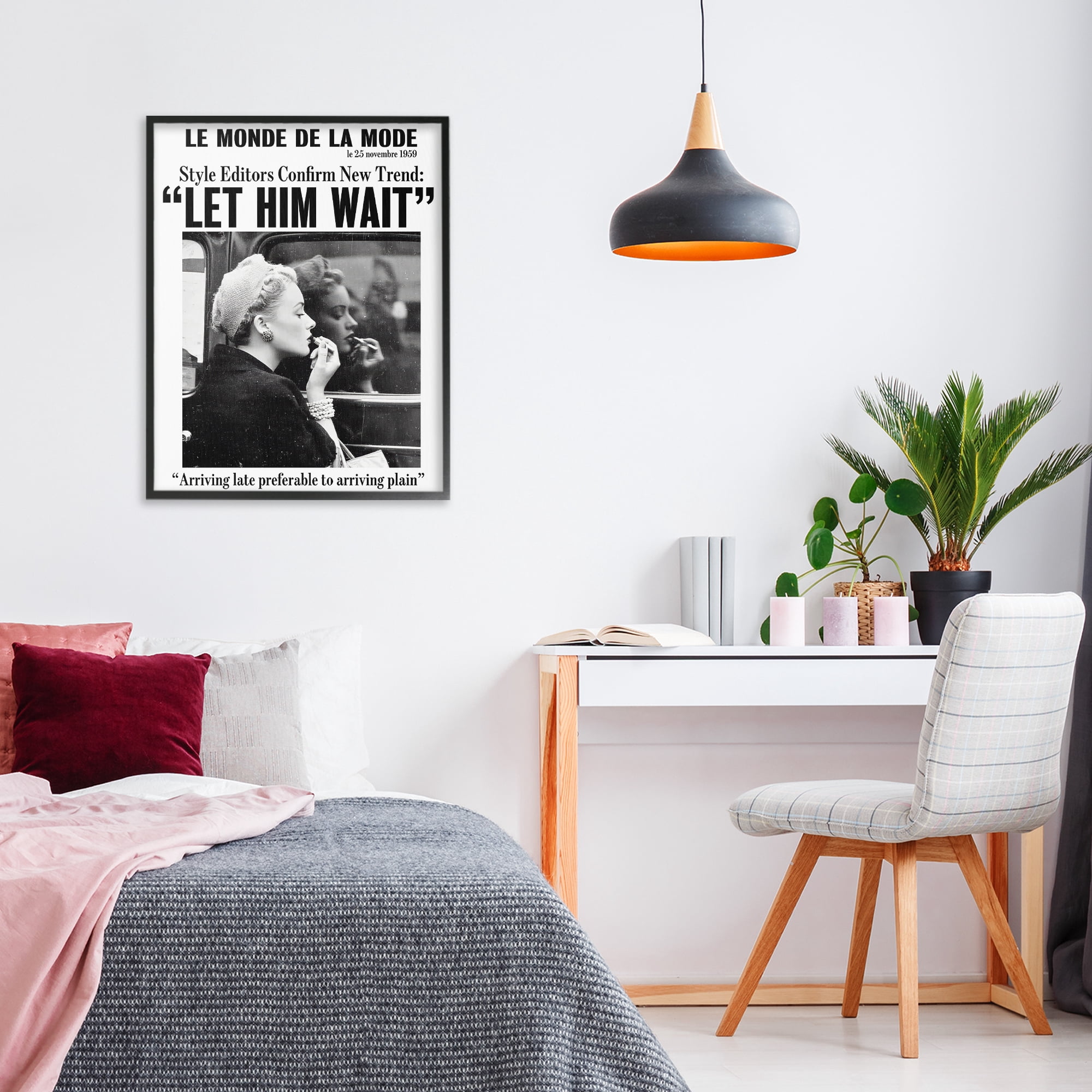 Stupell Industries Let Him Wait Advice Black Framed Giclee Art, design by Annabelle Hall