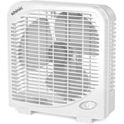 10" Tabletop Box Fan for Bedroom, 2 Speeds, Quiet Table Fan with Strong Airflow, Energy Efficient Small Box Fan, Portable Kitchen Exhaust Fan for Bedroom,Office Dorm Workshop, White
