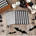 thumbnail image 3 of 50 Pack Black White Plaid Paper Napkins Party Supplies Halloween Paper Napkins Clown Cocktail Napkins Perfect For Halloween Dinner Party Decoration 6.5'' X 6.5'', 3 of 8