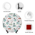 thumbnail image 4 of Yiaed Music Lover Dinosaur Print Bone China Decorative Plate Ceramic Dinner Plates Art Crafts with Display Stand-8in, 4 of 6