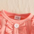 thumbnail image 5 of Enyan Baby Girl Clothes Newborn Fall Winter Outfit Ruffled Long Sleeve Romper Lace Dress Headband Stocking 4Piece Skirt Set 0-18 Months Pink,9-12 Months, 5 of 7