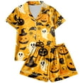 thumbnail image 4 of BILIKEYU Women's Halloween Print Buttoned Waist Pajama Sets, Halloween Pajamas Women, Womens Tops, Halloween Clothes, 4 of 4