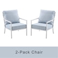 thumbnail image 2 of My Texas House Cambria 2-Pack Steel Outdoor Patio Conversation Chairs, White/Blue, 2 of 14