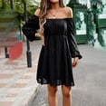 thumbnail image 1 of Mode Femmes Confortable Casual Mettre Ensemble Pull Manches Longues Cou Mi-Cuir Robe, 1 of 5