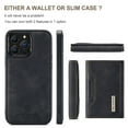 thumbnail image 2 of SaniMore Case for iPhone 14 Pro 6.1", Retro PU Leather Case Soft TPU Inner Detachable Magnetic Folding Card Pocket Flip Kickstand Anti-drop Shockproof Protectiive Case For iPhone 14 Pro, Black, 2 of 9