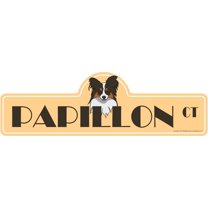 Papillon Street Sign | Indoor/Outdoor | Dog Lover Funny Home Décor for Garages, Living Rooms, Bedroom, Offices | SignMission personalized gift | 20" Wide