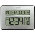 thumbnail image 2 of La Crosse Technology Atomic Digital Wall Clock with Calendar and Indoor Temperature, Brushed Aluminum, 513-1419-Int, 2 of 6