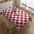 thumbnail image 2 of Red and White Checkered Pattern Rectangle Tablecloth 60"x84",Waterproof Polyester Rectangle Table Cloth, Wipeable Spillproof Polyester Tablecloth for Dining, Camping, Indoor and Outdoor, 2 of 5