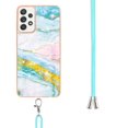 thumbnail image 3 of Alytech Galaxy A52 5G Case, Galaxy A52 4G Case, Soft TPU Rubber Stylish Marble Shockproof Anti-scratch Slim Lightweight Back Cover with Lanyard for Samsung Galaxy A52 5G/ Galaxy A52 4G, Green Pink, 3 of 4