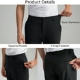 thumbnail image 4 of Mens Golf Pants Stretch Work Dress Pants 30"/32" Quick Dry Lightweight Comfy Flex Trousers 34Wx30L, 4 of 10