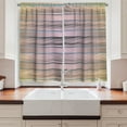 thumbnail image 2 of Modern Kitchen Curtains, Earth Toned Fractured Zig Zag Dimensions Horizontal Lines Flat Type Art Print, Two Panels Drapes with Rod Pocket Room Decor, 55" X 45", Taupe Teal, by Ambesonne, 2 of 3