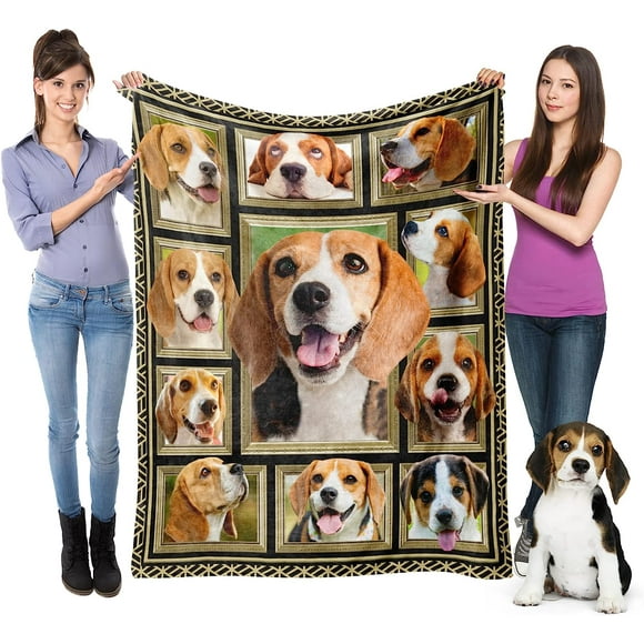 Couverture pour Enfants Beagle Douce et Duveteuse, Jeté pour Chien, Imprimé Beagle en Peluche, Cadeau pour Garçons et Filles, Pouces 50"x60 Pouces