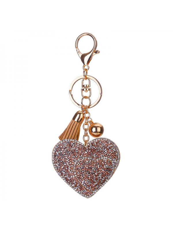 Crystal Rhinestone KeyRing Charm Pendant Purse Bag KeyChain Valentine's Day Gift 