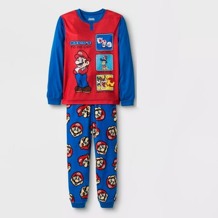 Boys Nintendo 2pc Pajama Set - Blue/Red S