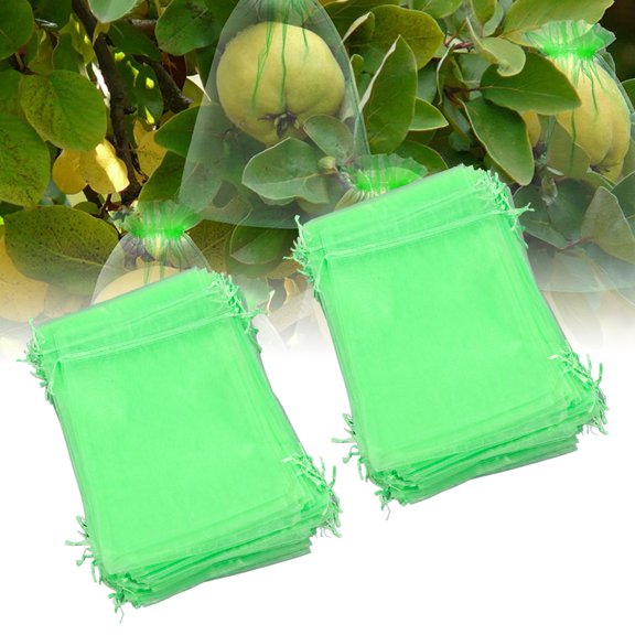 100 Bolsas De Protección De Frutas, Bolsas De Malla Reutilizables Para Barrera, Cubierta De Red Para árboles Con Cordón Para Plantas De árboles Frutales