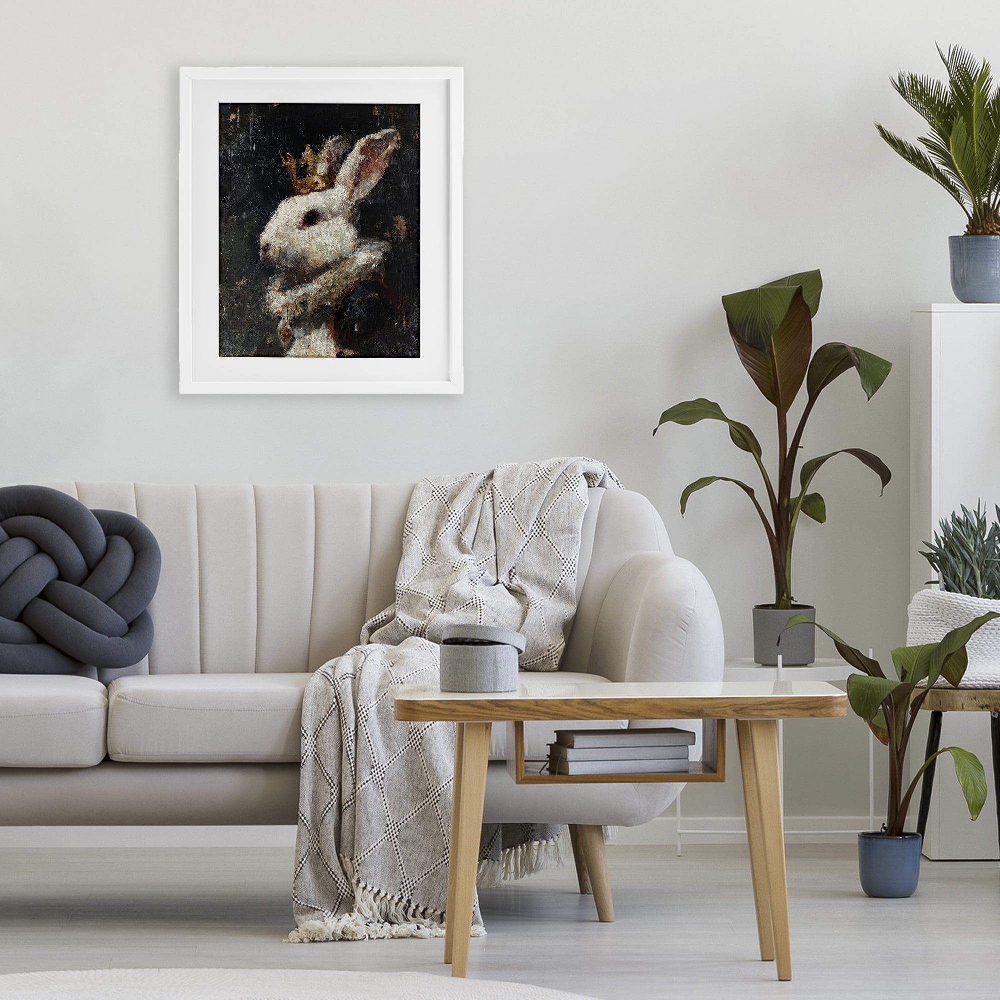 Stupell Industries Regal Monarch Rabbit White Framed Print Under Glass, design by Svetlana Aleynikova