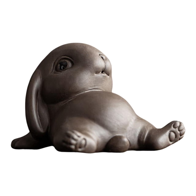 Figura de conejo, estatua de conejo, escultura de animal, objetos de colección, arte, obra de arte, escritorio Acuéstese7cmx5cmx10cm