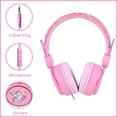 thumbnail image 5 of Auriculares para niños con diseño de unicornio con micrófono, color rosa, 5 of 5