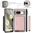 thumbnail image 7 of for Google Pixel 8A Wallet Case, Minimalist Luxury PU Leather Magnetic Detachable Credit Card Holder, 2 in 1 Zipper ID Cash Slot, Magnetic Closure Kickstand Folio Flip Slim Cover,Pink, 7 of 7