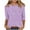 Purple, variant on Shirts for Women 3/4 Sleeve Round Neck Casual Print T-shirt Green M