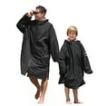 thumbnail image 2 of Fleece Lining Swim Parka for Adult Kids, Waterproof Windproof Versatile Swim Jacket Coat for Men Women, Changing Poncho Robes for Adult, Kids and Youth for Swimming, Surfing, 2 of 9