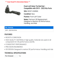 thumbnail image 2 of Front Left Outer Tie Rod End - Compatible with 2019 - 2023 Kia Forte 2020 2021 2022, 2 of 2