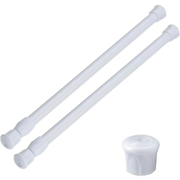 LAMIRO 1/2/3 Pack Small Spring Tension Curtain Rod Thin Tension Rod No Drill for Window Cupboard Closet