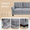 thumbnail image 5 of Hassch Upholstered Linen Fabric Living Room Sofa Set, Single Sofa and 3-seat Sofa (Gray), 5 of 9