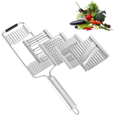 

TORUBIA Multi-Purpose 4-in-1 Vegetable Slicer ， Stainless Steel Grater Peeler Shredder Tool suit for Home Kitchen Vegetables Cheese Lemon Fruit Salad