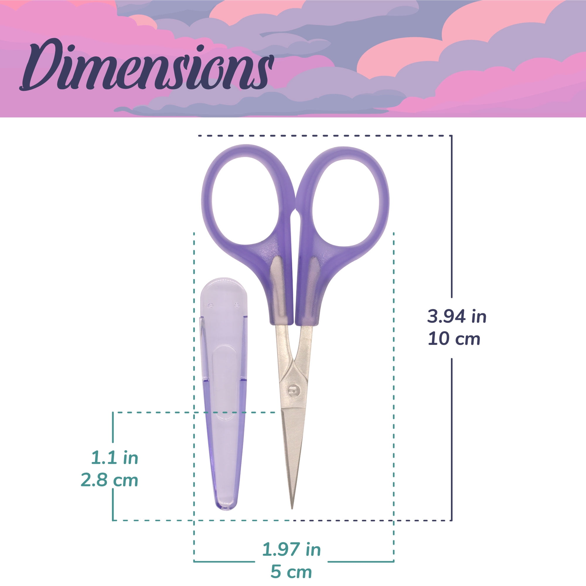 JubileeYarn Classic Embroidery Scissor - 3x Pink, 3x Transluscent Blue, 3x Translucent Red - 9 Total Scissors