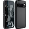 thumbnail image 1 of KOMI Phone Case for Google Pixel 9 Pro XL Case with HD Screen Protector, Pixel 9 Pro XL Case Heavy Duty Durable Shockproof 2-Layer Cover for Google 9 Pro XL Black, 1 of 3