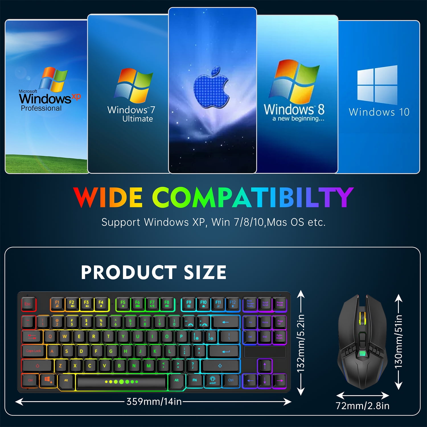 Cshidworld RGB Gaming Keyboard Mouse Combo photo 6