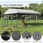Gotland Large Outdoor Dog Kennel Heavy Duty Cage Fence with Waterproof Roof Cover and Sturdy Galvanized Metal Frame,Double Safety Locks