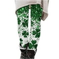 thumbnail image 4 of LEKWK Girls Leggings Shamrock Clover Print Tights High Waist Stretchy Yoga Pants Soft Breathable St Patrick Day Holiday Party Festival Outfits, 4 of 7