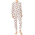 thumbnail image 2 of Womens Pajama Holiday 2 Piece Set Fleece Lined Christmas Top and Bottom Set, Red Plaid, M, 2 of 2