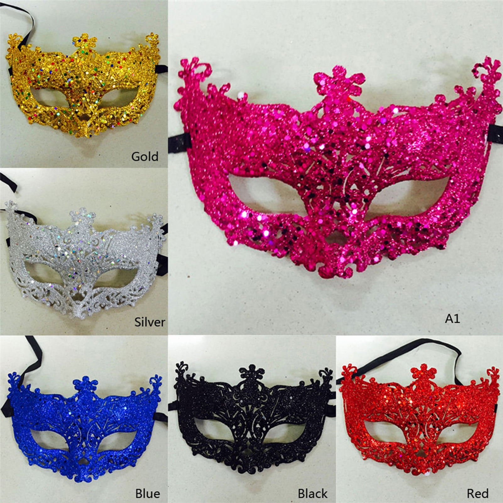 Dallas Cosplay Face Cover Glitter Shinny Women Ribbon Mysterious Eye ...