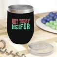 thumbnail image 2 of Not Today Heifer, Saying No Themed, Groovy Retro Wavy Text Merch Gift, Black 12oz Wine Tumbler, 2 of 5