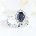 thumbnail image 5 of HeartsAndYou 2.5ct Natural Sapphire Stylish Floral Bridal Set Ring 100% 14k SOLID White Gold, 5 of 9