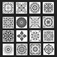 thumbnail image 3 of 16Pcs Plantillas de pared de 6 x 6 pulgadas para pintar,plantilla de azulejos, plantilla de mandala plantillas de muebles, plantillas de piso para suelos de pintura Sunnimix Plantilla de pintura mural Stencil, 3 of 8