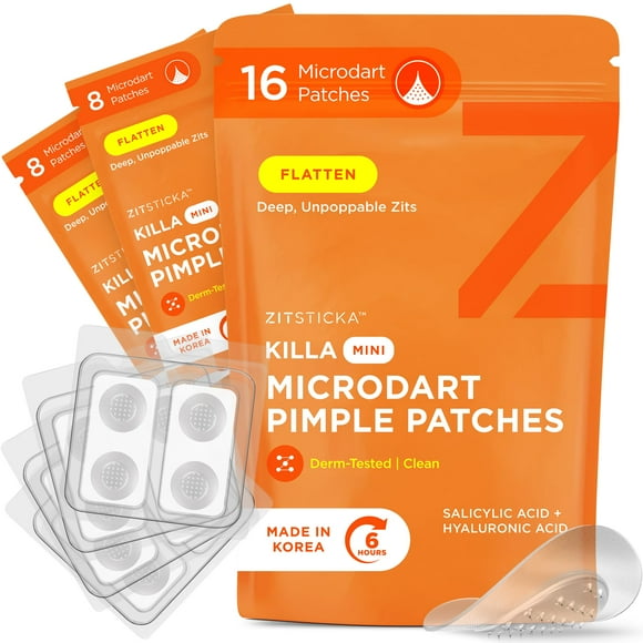 Parches para espinillas ZitSticka Killa Mini, 16 unidades, para rostro