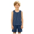 thumbnail image 3 of Gubotare Summer Pajamas Boys Unisex Babies' Snug-Fit Cotton Footed Pajamas 11T 12T (Blue,11-12 Years), 3 of 5