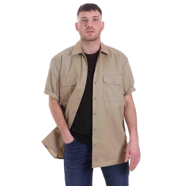Camisa de trabajo Dickies Twill de manga corta con acabado que absorbe la humedad y resistente a las arrugas