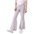 thumbnail image 6 of zbxnLI 5-15 Years Girl's Flared Leg Pants Elastic Waisted Slim Casual Pants Outdoor Sports Comfy Trousers with Pockets, 6 of 6