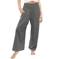 thumbnail image 2 of LADIGASU Girls Pants Casual Smocked High Waist Pant Loose Wide Leg Long Trousers 4-14 Years, 2 of 7