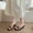 Black, variant on Women's Square Open Toe Strappy Kitten Heels Slip On Knotted Heels Backless Mid Heeled Sandals for Party Dress Casual White 7.5(40)