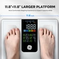 thumbnail image 2 of GE Smart Body Scale with Bluetooth – Measures Weight, BMI, Body Fat & Muscle Mass – 500 lb Capacity, White, 2 of 11