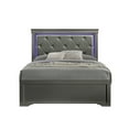 thumbnail image 2 of Blaze 5 Bedroom In Metallic Gray - Modern Design With Upholstered Headboard And Dresser, Mirror, Nightstand, Chest Included 5 Pc Led Lighting, 2 of 6